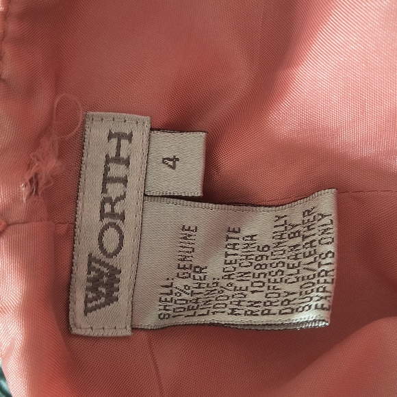 Worth Pink 💯 Leather Halter Vintage Top Sz 4 $285 Retail Full Lining - Picture 7 of 8